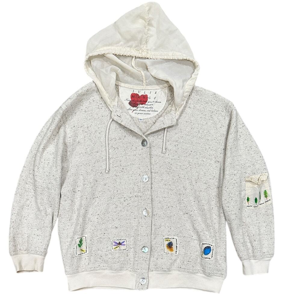 Vintage Julie Mango Terry Cottage Sweatshirt Button Cardigan